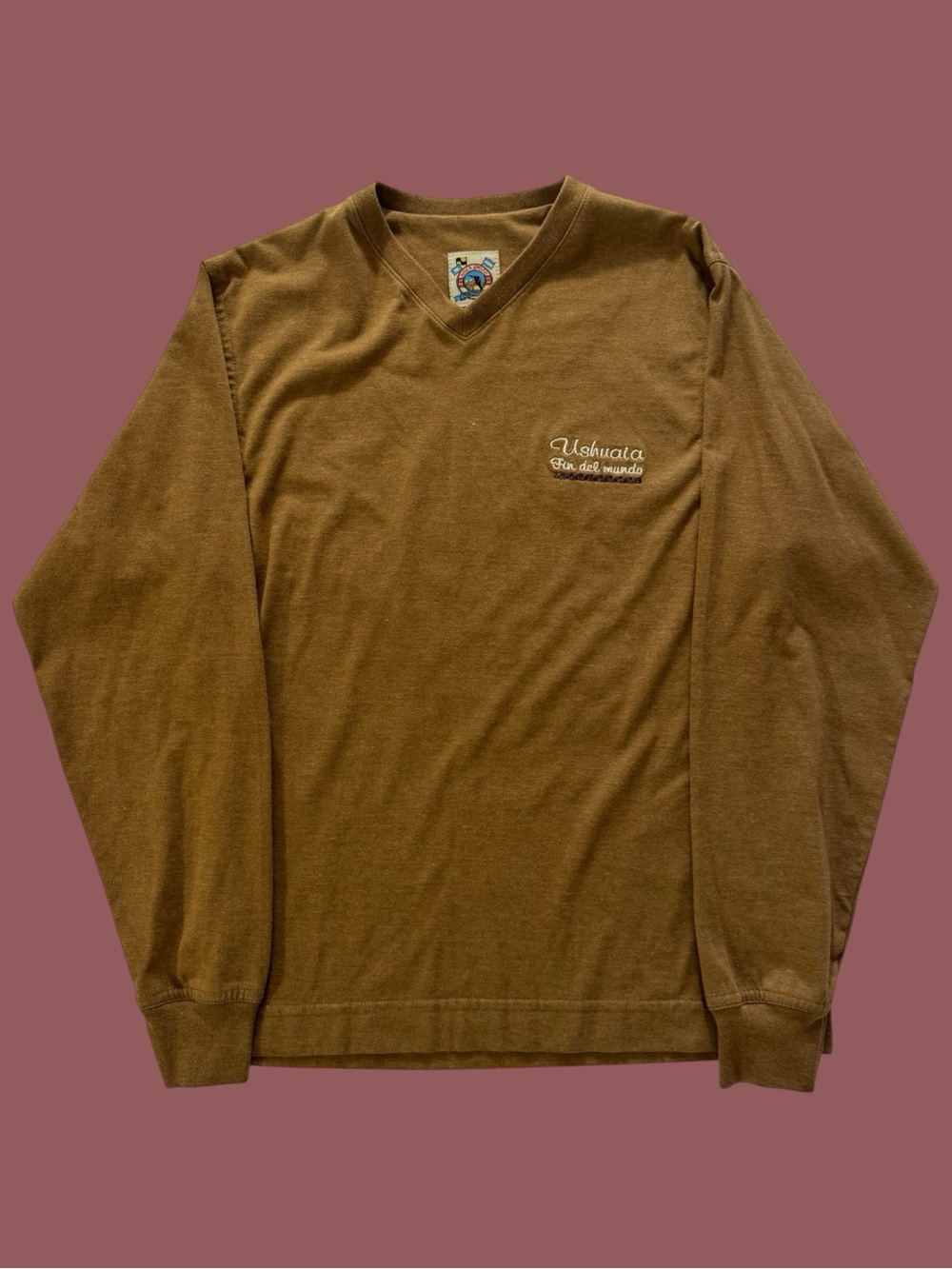 Vintage 90’s Nola Amigo Brown Long Sleeve V-Neck